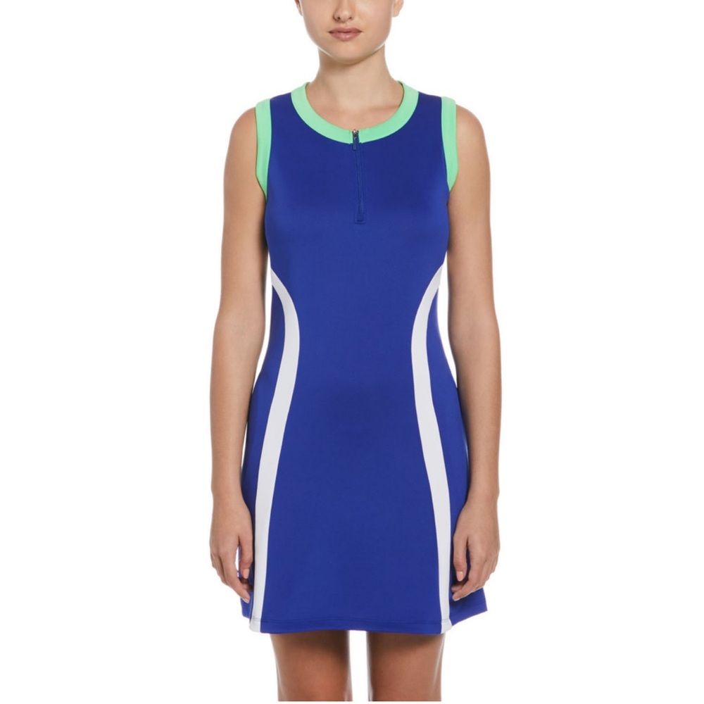 PGA Tour Grand Slam Colorblock Sleeveless Flounce Golf Dress